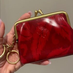 Patricia Nash leather Red Coin Purse with Gold Accents